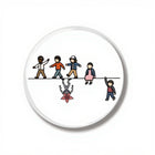 Button 44 mm Stranger Things de vriendengroep en het monster
