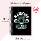 A5-notitieboek Stranger Things Hawkins Strange School zwart