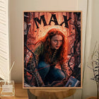 Zelfklevende poster Stranger Things Max getekende collage