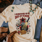 Dames-T-shirt Stranger Things I Survived Hawkins Mixtape 84