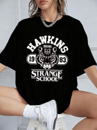 Dames-T-shirt Stranger Things Hawkins Strange School 1983