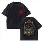 Verwassen heren-T-shirt Stranger Things medaillon Hawkins Indiana