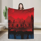 Plaid Stranger Things fietsen in het rode bos