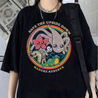 Dames-T-shirt Stranger Things Upside Down Nature Reserve