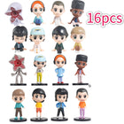 Set van 16 figuren Stranger Things de vriendengroep uit Hawkins
