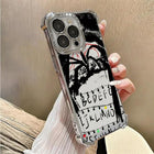 Transparant zilvergerand iPhone-hoesje Stranger Things Mind Flayer en alfabetmuur