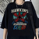 Oversized dames-T-shirt Stranger Things Hawkins Demogorgon Run