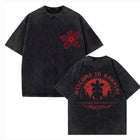 Verwassen heren-T-shirt Stranger Things Welcome to Hawkins ondersteboven