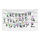 Wandvlag Stranger Things alfabetmuur wit