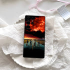 Mat Samsung-hoesje Stranger Things fietsen onder de rode hemel