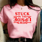Roze dames-T-shirt Stranger Things Stuck in the Upside Down