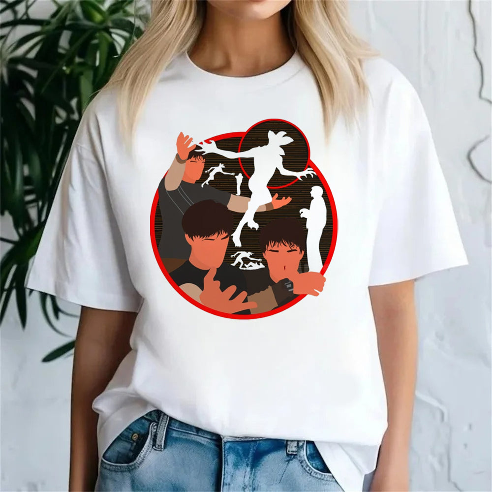 T-shirt femme Stranger Things Demogorgon cercle rouge vu de face