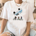 Dames-T-shirt Stranger Things de fietsen en het busje ondersteboven