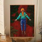 Zelfklevende poster Stranger Things Max boven het rode bos
