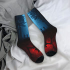 Sokken Stranger Things blauw en rood bos