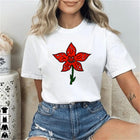 Dames-T-shirt Stranger Things bloemkop van de Demogorgon