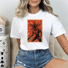 Dames-T-shirt Stranger Things Demogorgon-poster oranje