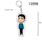 Chibi-sleutelhanger Stranger Things bruinharige jongen met blauwe trui