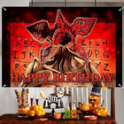 Verjaardags-fotoachtergrond Stranger Things Demogorgon lichtslinger
