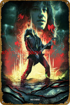 Metalen wandbord Stranger Things Eddie Munson solo op het dak