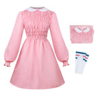 Roze jurk Stranger Things Eleven met sokken