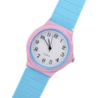 Horloge Stranger Things roze en blauw jaren 80