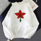 Witte hoodie Stranger Things Demogorgon-bloem