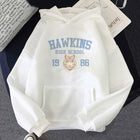 Witte hoodie Stranger Things Hawkins High School 1986