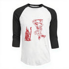 Heren-baseballshirt met 3/4-mouwen Stranger Things schets van de Demogorgon