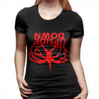 Dames-T-shirt Stranger Things Upside Down gespiegeld