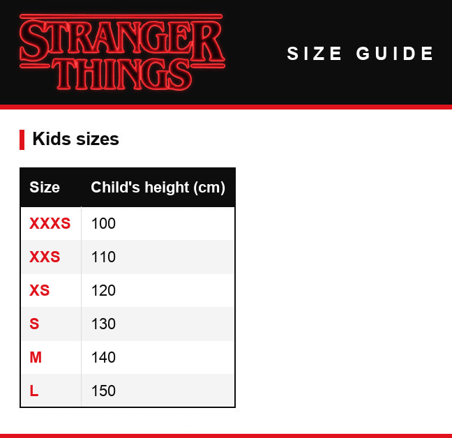 Maattabel – Groen kinder-T-shirt Stranger Things Will Power