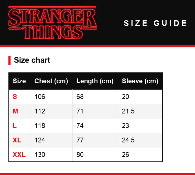 Maattabel – Verwassen heren-T-shirt Stranger Things medaillon Hawkins Indiana